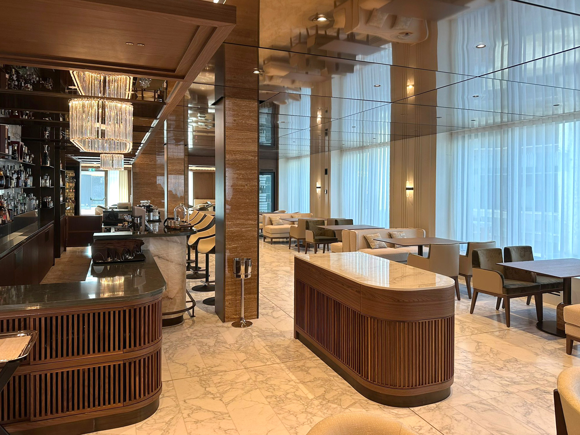 bar, ristorante, pavimento, calacatta vagli, esterno, Grand Hotel Ampezzo, Cortina D'Ampezzo