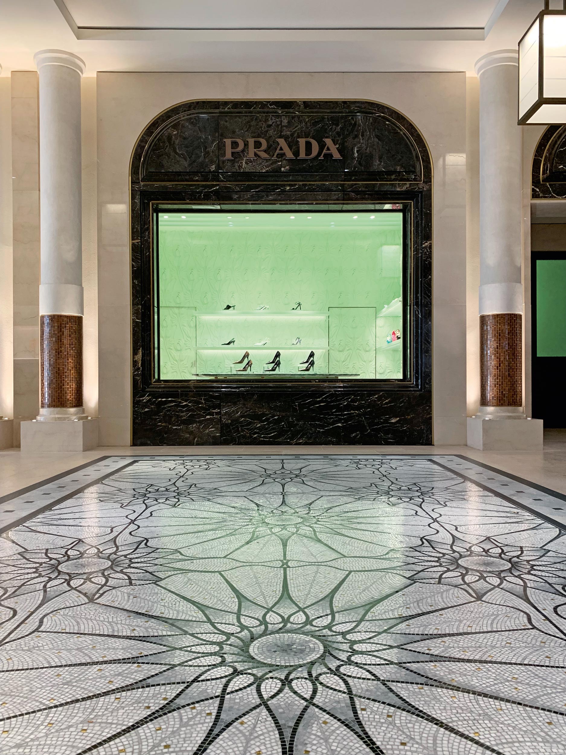Rivestimento, facciata, vetrina, negozio, galleria, Noir Saint Laurent, Hotel De Paris, Montecarlo